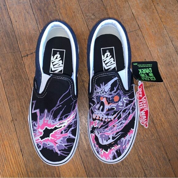 Vans Shoes - NWT Slip On Glow in the Dark Vans Women’s 6.5 Men 5